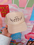 Angel Number 777 Trucker Hat (Tan)