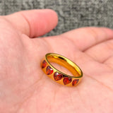 5 Heart 18k Gold Plated Ring