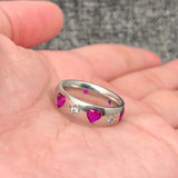 Purple Heart Zircon 18K Plated Stainless Steel Ring (Silver)