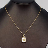 Butterfly Square Charm 18K Gold-Plated Necklace