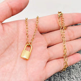 18k Gold Plated Lock Charm Necklace