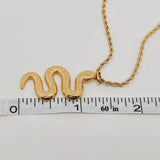 14k Gold-Plated Stainless Steel Snake Pendant Necklace