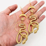 Star Moon Snake Earrings