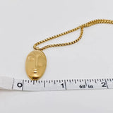 Abstract Face 18k Plated Necklace