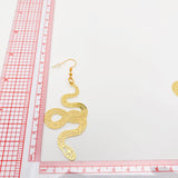 Gothic Hollow Snake Earrings Gold