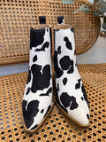 Nashville Booties (Black/White Cow)