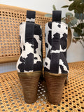 Nashville Booties (Black/White Cow)