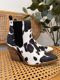 Nashville Booties (Black/White Cow)