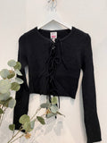 Abigail Front Tie Sweater (Black)