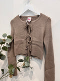 Abigail Front Tie Sweater (Taupe)