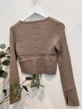 Abigail Front Tie Sweater (Taupe)