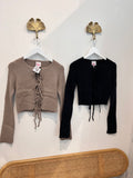 Abigail Front Tie Sweater (Black)