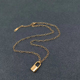 18k Gold Plated Lock Charm Necklace