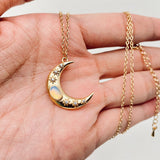 Golden Star Moon Opal Necklace