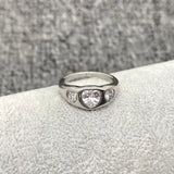 18k Triple Heart Ring (Silver)