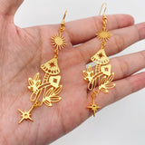 Sun Hollow Out Mushroom Earrings