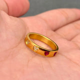 Two Tone Heart 18k Ring