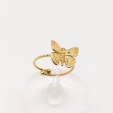 18K Gold Plated Stainless Steel Butterfly Ring