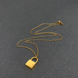 Initial Lock Charm Necklace