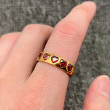 5 Heart 18k Gold Plated Ring