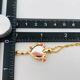 Enamel Gold Plated Mirror Pendant Necklace